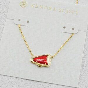 ✨Kendra Scott Red Stone Gold Cheer Necklace💙